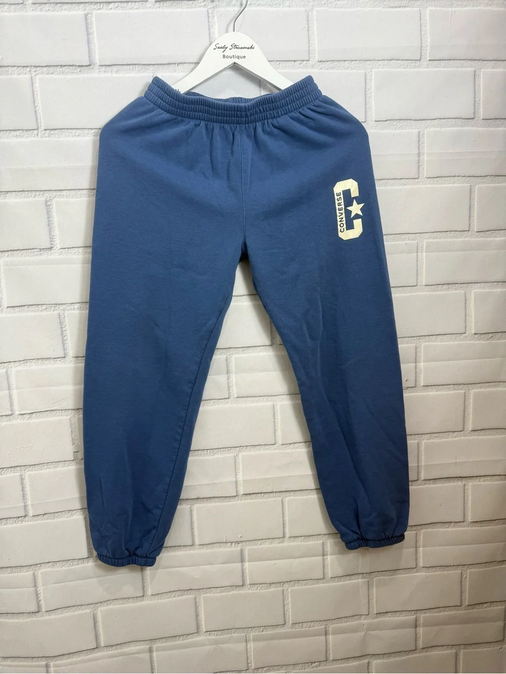 Converse Kids Fleece Jogger Sweatpants – Blue | Size L (12–13 Years / 147–163 cm